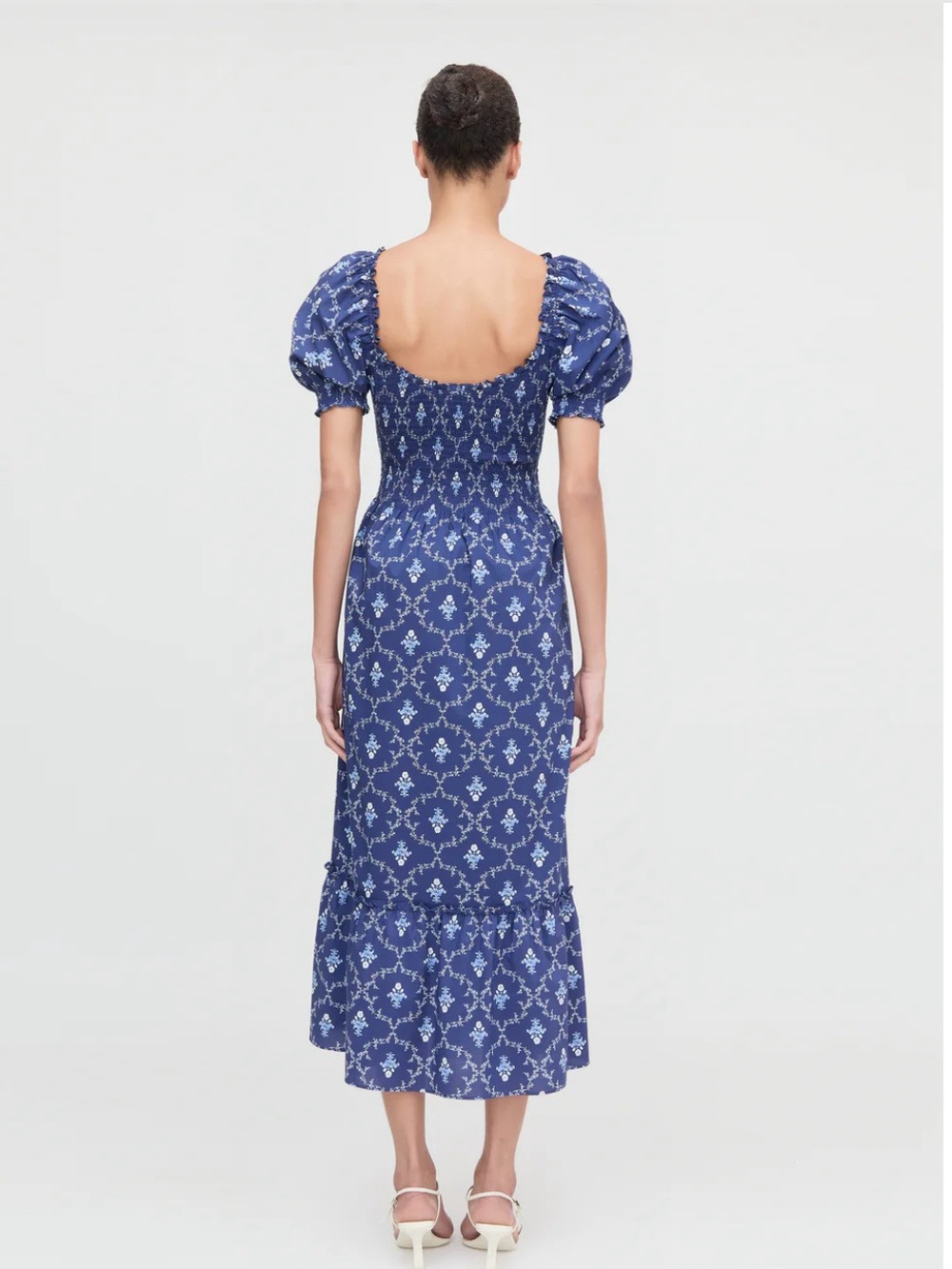 NWT Hill House Home Louisa Nap Dress Navy Trellis - Picture 8 of 11